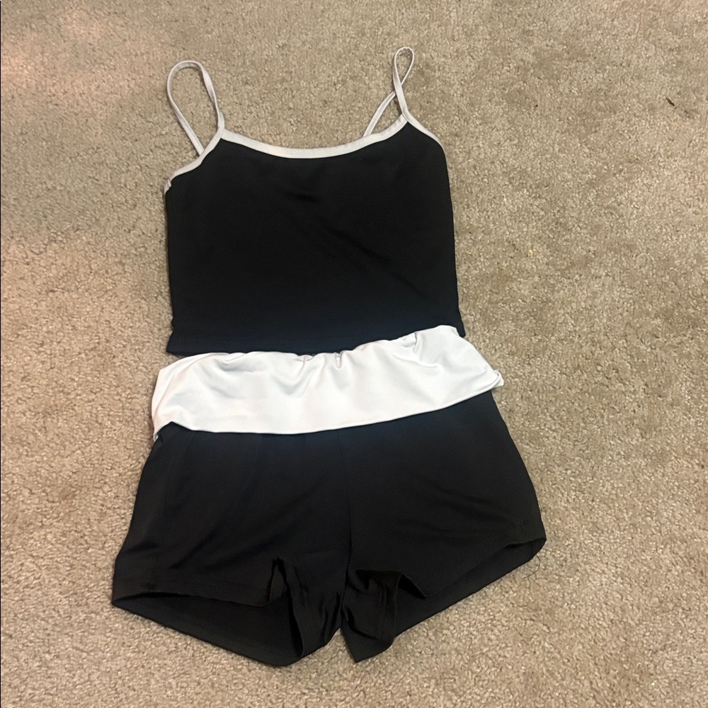 Women's Black and White Sleepwear Set